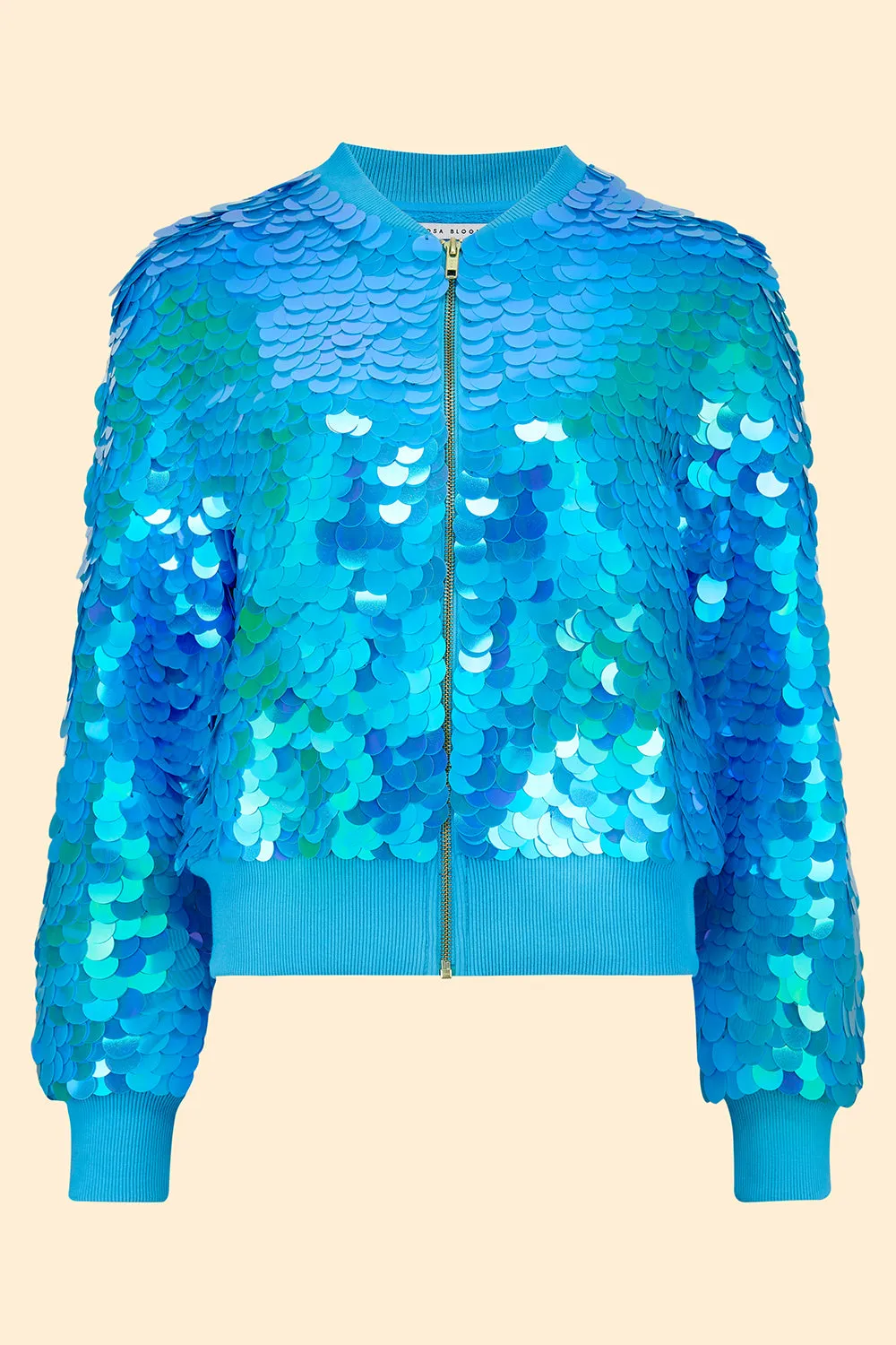 SUPERNOVA SEQUIN BOMBER JACKET - SKY