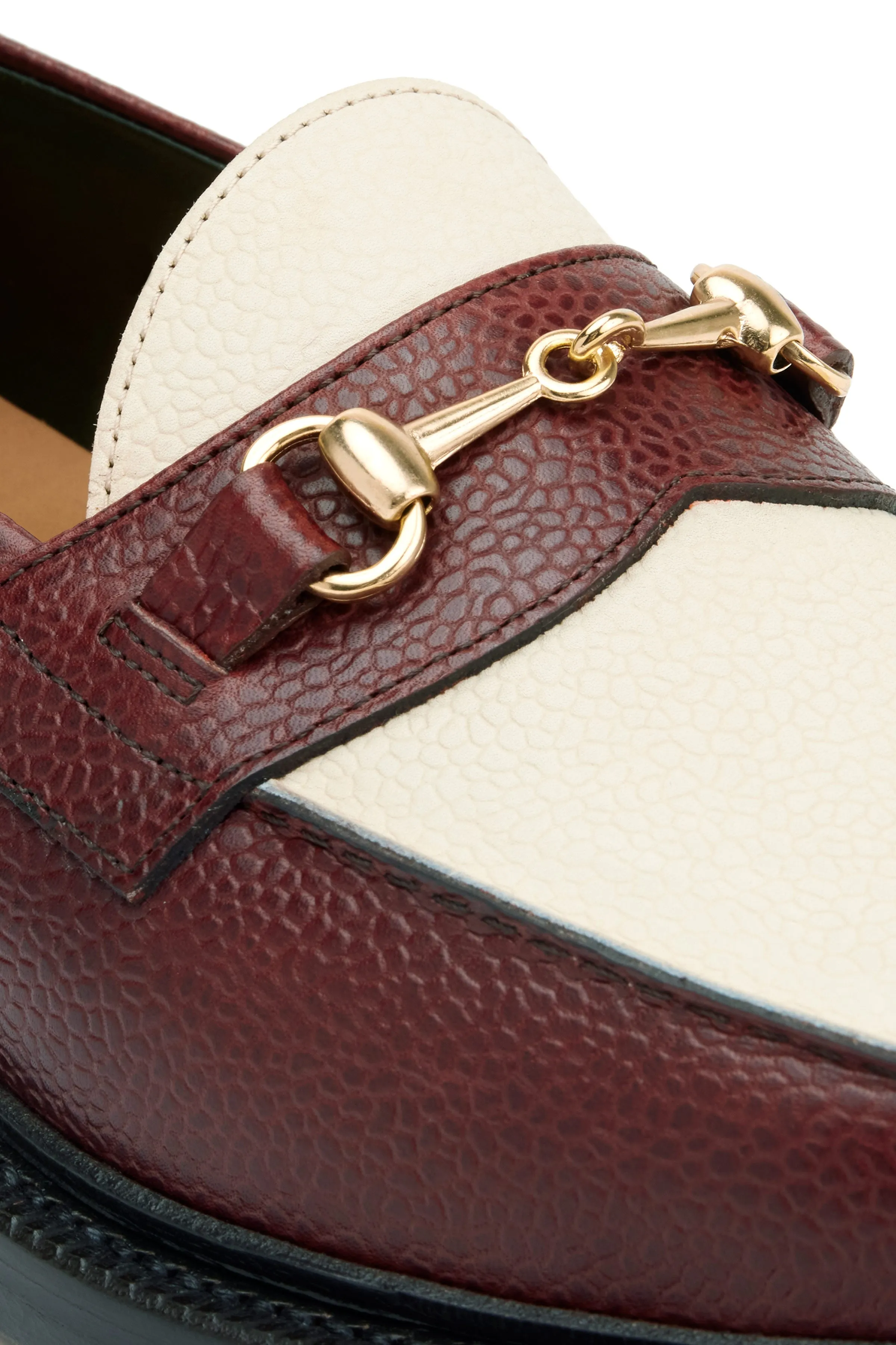 The Mason Horse Bit Loafer, Bordeaux/Cream