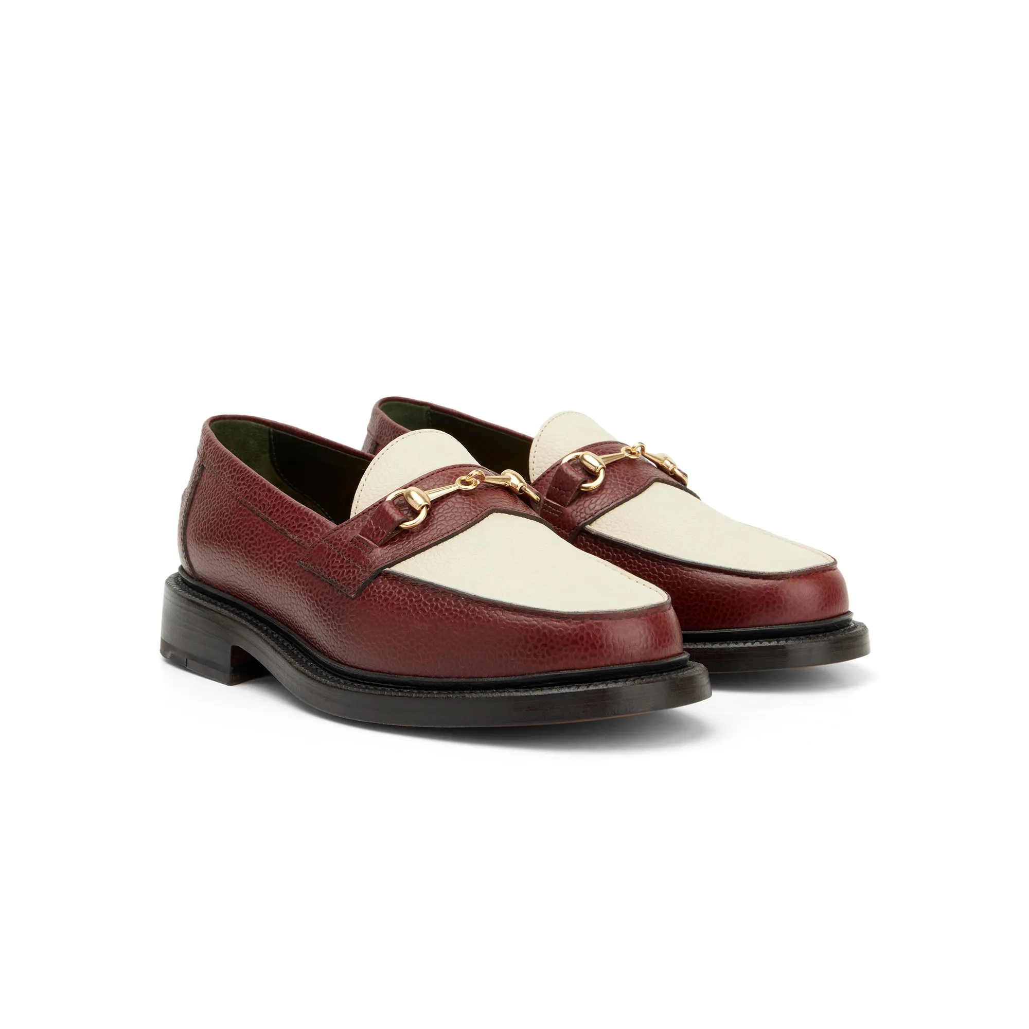 The Mason Horse Bit Loafer, Bordeaux/Cream