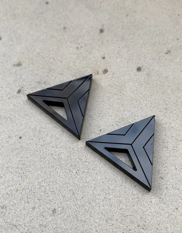 Triangle Earrings Black