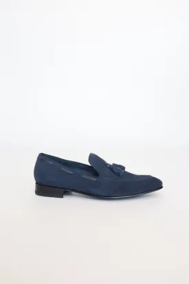 ZAPATO LOAFERS CARLOS DE CUERO CARNAZA AZUL PARA HOMBRE / REF: LUZ 2134