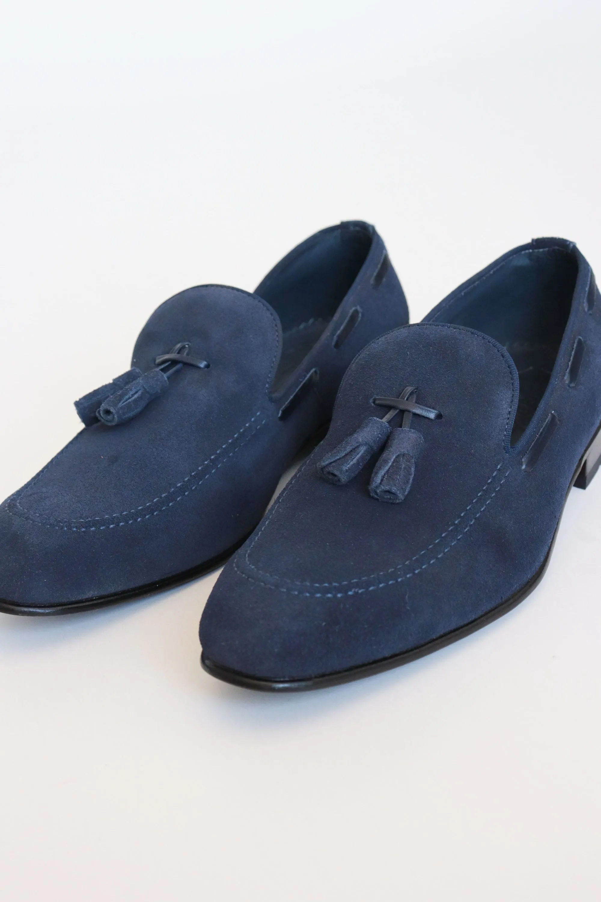 ZAPATO LOAFERS CARLOS DE CUERO CARNAZA AZUL PARA HOMBRE / REF: LUZ 2134